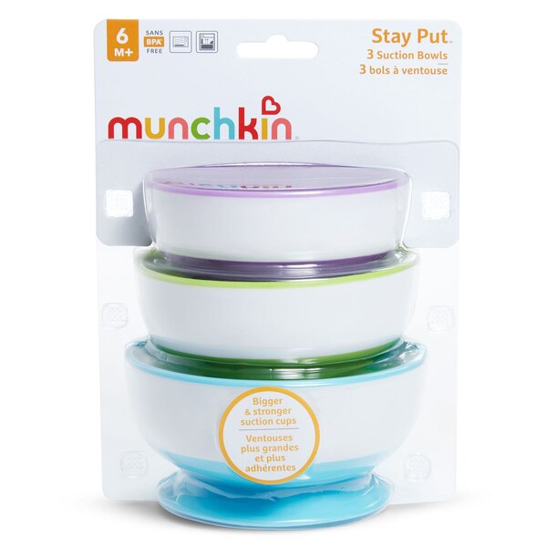 Munchkin Stay Put Suction Bowls, 3 PK