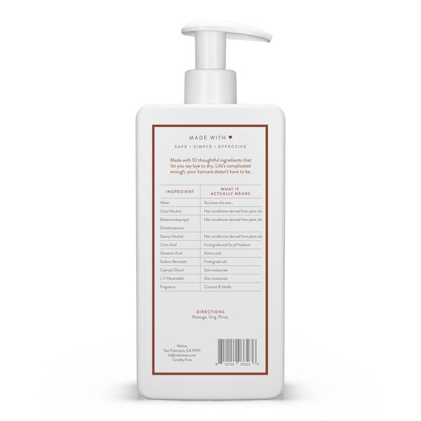 Native Moisturizing Conditioner, Coconut & Vanilla, 16.5 OZ