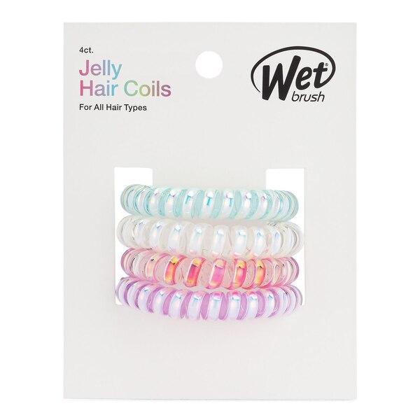 Wet Brush Holographic Jelly Coils Hair Elastics, 4 CT