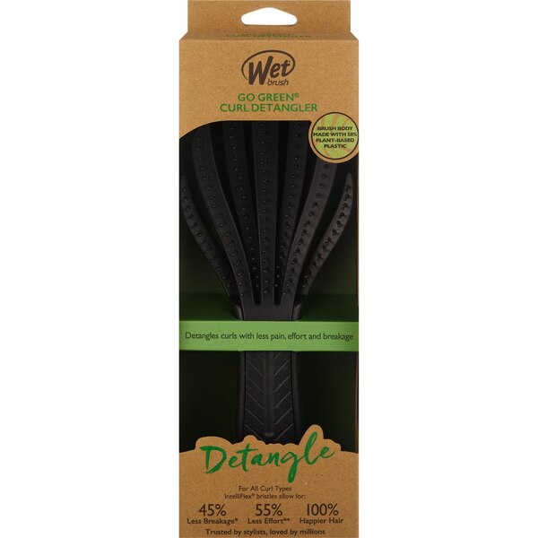 Wet Brush Go Green Detangling Brush for Curly Hair, Black
