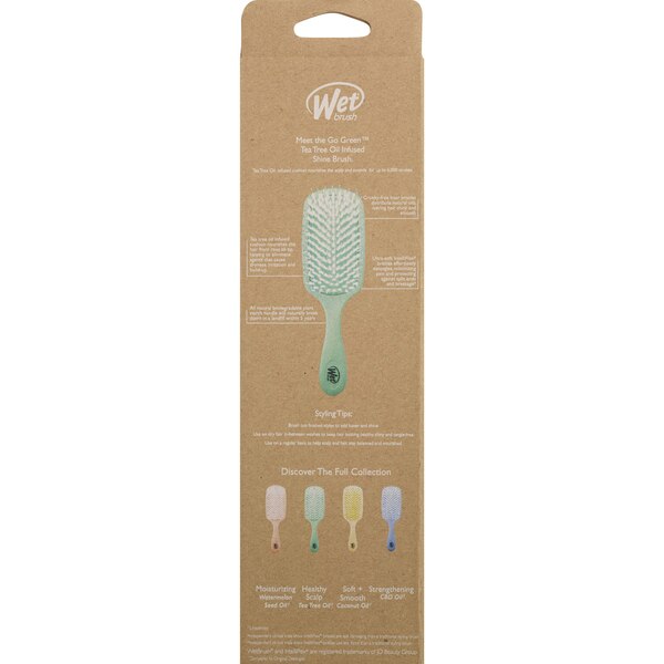 Wet Brush Go Green Tea Tree Oil Infused Shine Detangling Brush, Assorted Colors