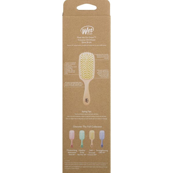 Wet Brush Go Green Tea Tree Oil Infused Shine Detangling Brush, Assorted Colors