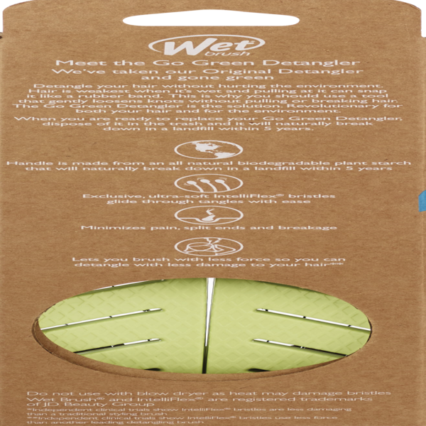 Wet Brush Go Green Detangling Brush, Assorted Colors