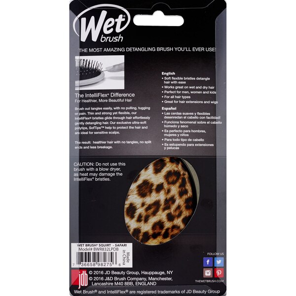 Wet Brush Squirt Detangling Brush, Leopard