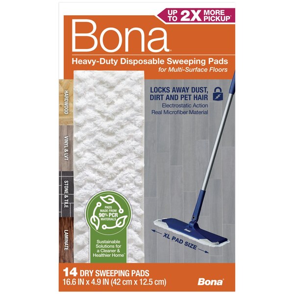 Bona Heavy Duty Disposable Sweeping Pads for Multi-Surface Floors, 14 ct