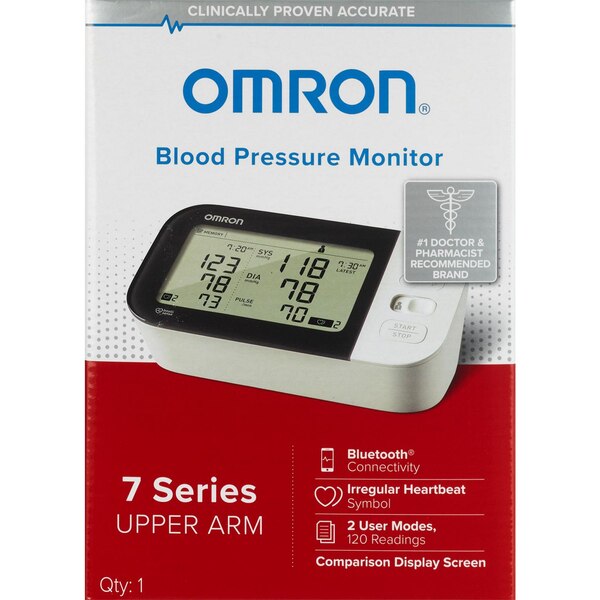 Omron 7 Series Wireless Upper Arm Blood Pressure Monitor w/ Side-by-Side LCD Comparison