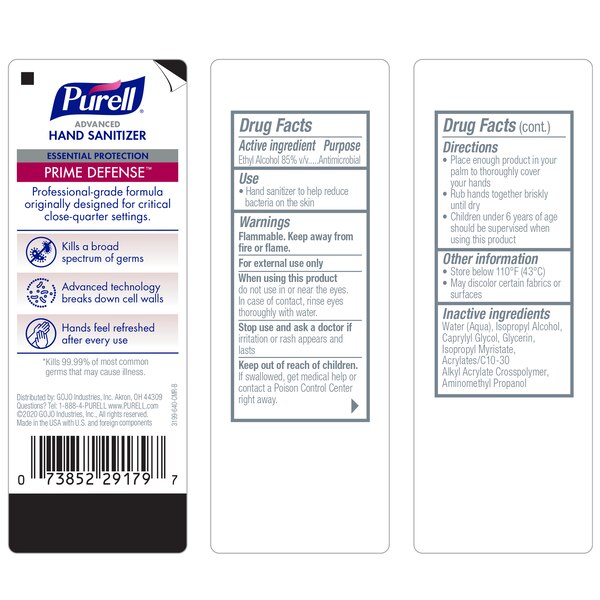 PURELL PRIME DEFENSE Advanced Hand Sanitizer, Essential Protection, 4 fl oz Bottle