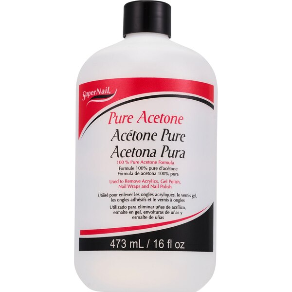 Super Nail Pure Acetone Nail Polish Remover, 16 OZ