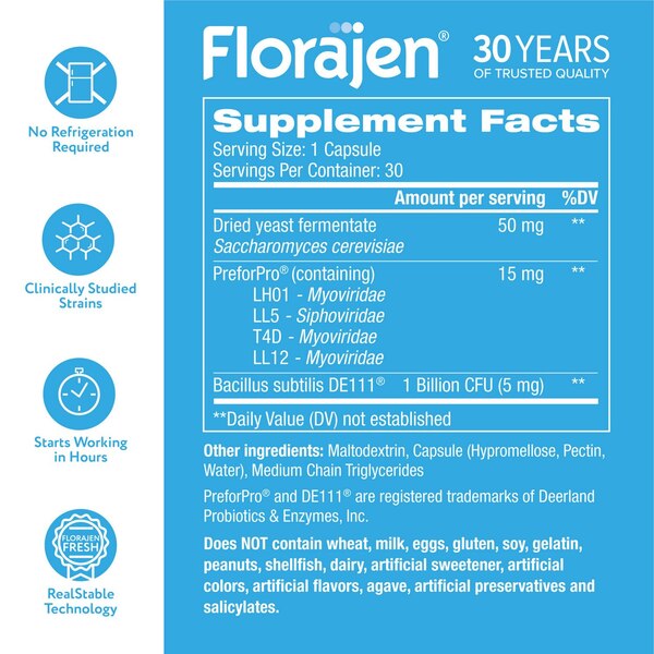 Florajen Triple Action Probiotic, 30 CT