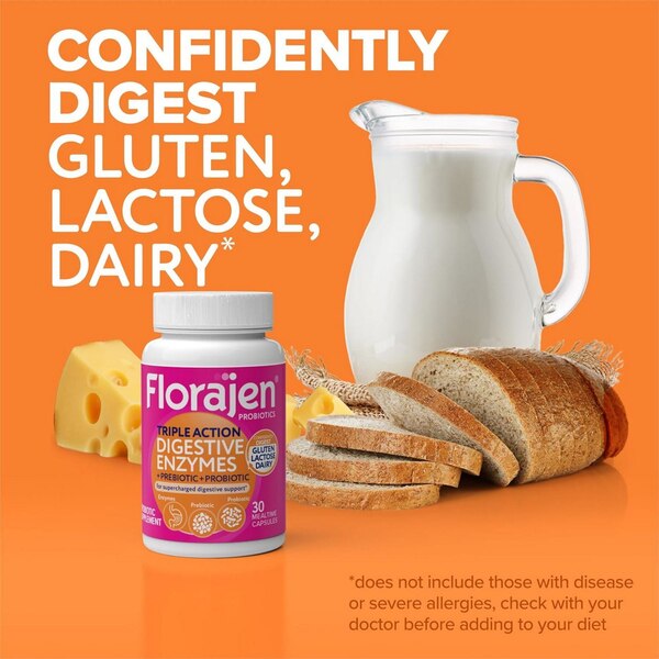 Florajen Triple Action Digestive Enzymes, 30 CT