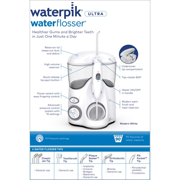 Waterpik Ultra Water Flosser, WP-100, White