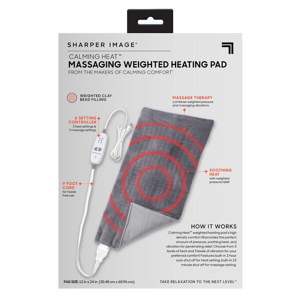 Sharper Image Calming Heat Massaging Weighted Heating Pad