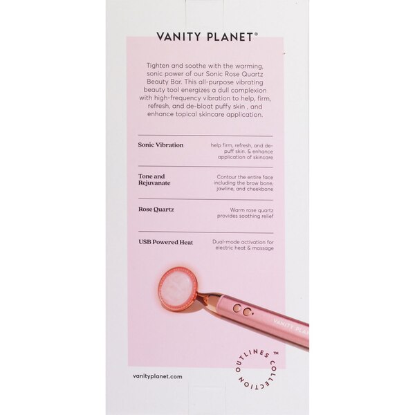 Vanity Planet Outlines Sonic Rose Quartz Beauty Bar LED Wand