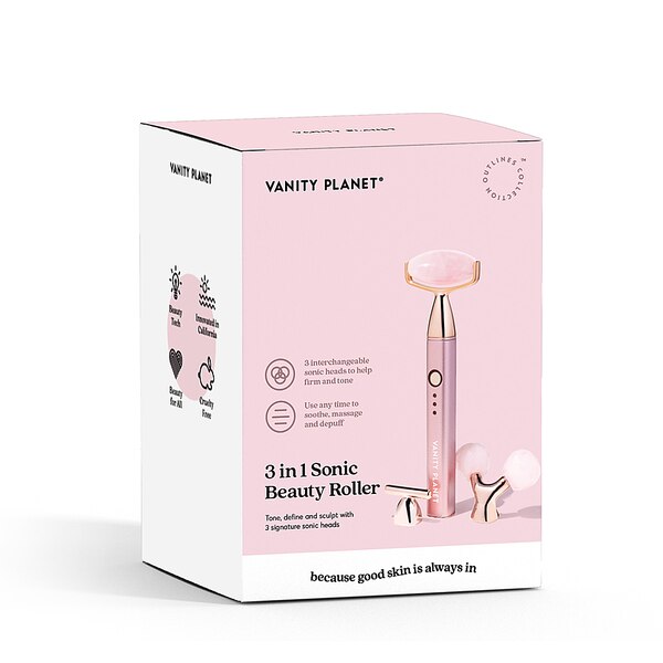 Vanity Planet Outlines 3-in-1 Sonic Rose Quartz Beauty Roller