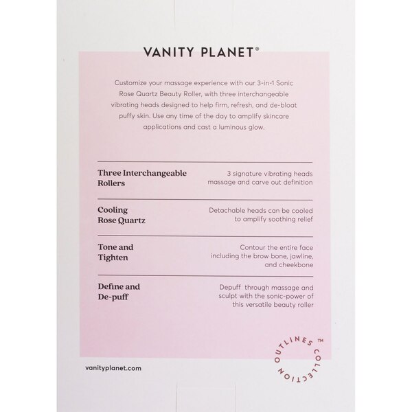 Vanity Planet Outlines 3-in-1 Sonic Rose Quartz Beauty Roller