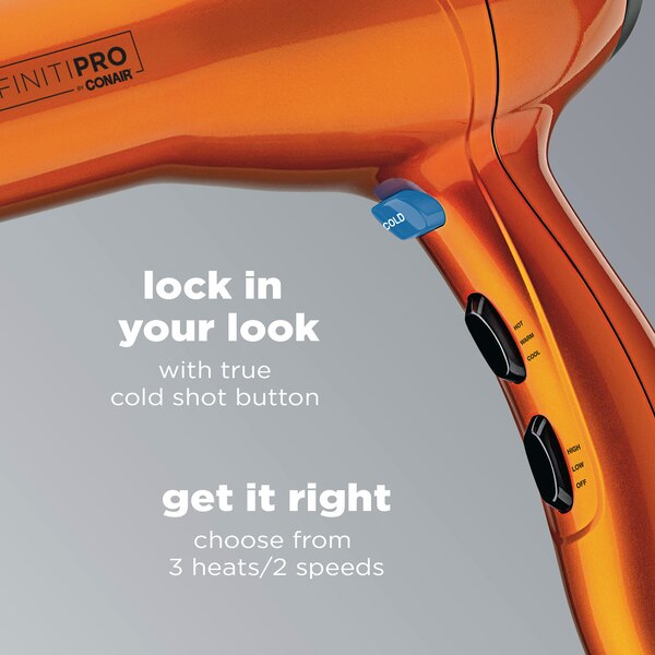 Conair InfinitiPRO Quick Styling Salon Hair Dryer, Orange