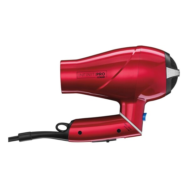 Conair InfinitiPRO 1875W Folding Handle Compact Hair Dryer, Red