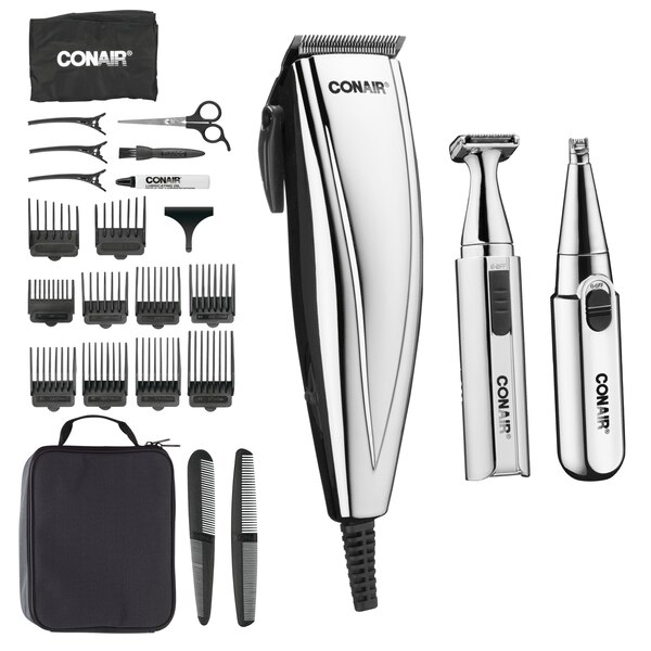 Conair Chrome - Kit para aseo personal y corte, 3 en 1