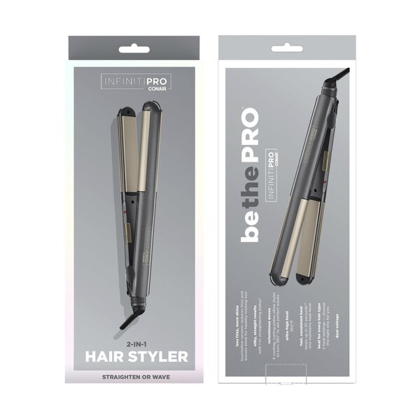 Conair InfinitiPRO 2-in-1 Straighten or Curl Hair Styler, 1 IN