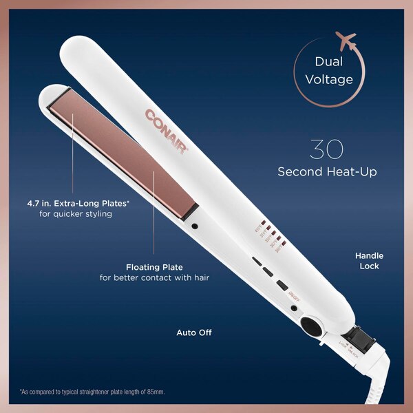 Conair Double Ceramic Flat Iron, 1 IN