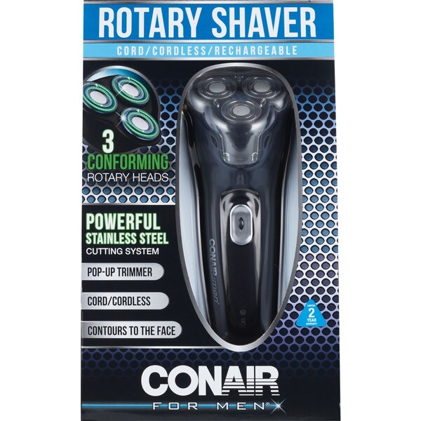Conair Corporation Mens Rechargeable Rotary Shaver