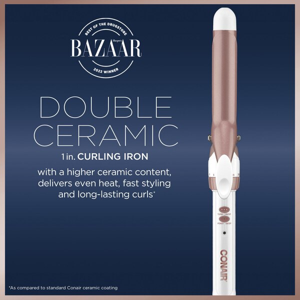 Conair Double Ceramic Curling Iron, 1 IN