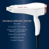 Conair 1875W Double Ceramic Hair Dryer, White, thumbnail image