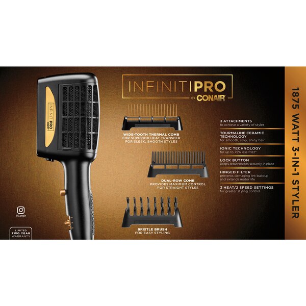 Conair InfinitiPRO 1875W 3-in-1 Ionic Styling Hair Dryer
