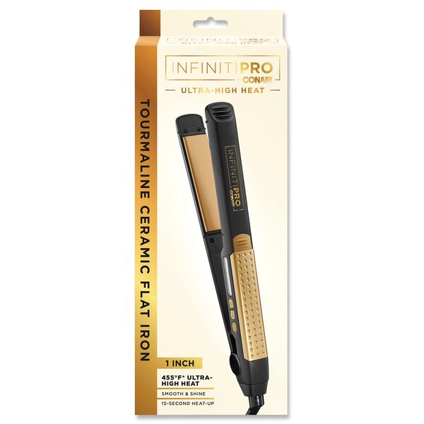 Conair InfinitiPRO Ultra-High Heat Tourmaline Ceramic Flat Iron, 1 IN
