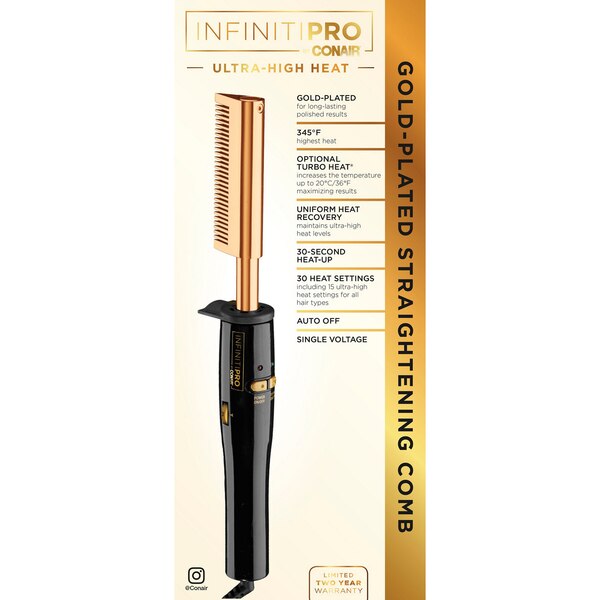 Conair InfinitiPRO Ultra-High Heat Gold-Plated Straightening Comb