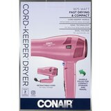 Conair Cord-Keeper 1875W Compact Hair Dyer, Pink, thumbnail image