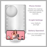 Conair LED Hollywood Lighted Social Media Mirror, White, thumbnail image