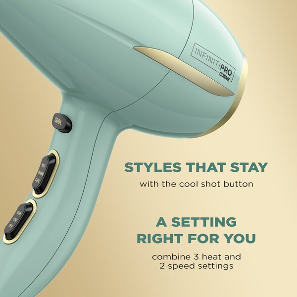 Conair InfinitiPRO Heat Protect Hair Dryer, Green