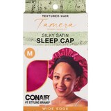 Conair Tamera Textured Hair Wide Edge Silky Satin Sleep Cap, Medium, thumbnail image