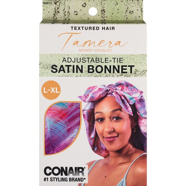 Conair Tamera Mowry Housley Adjustable Tie Satin Bonnet, L-XL