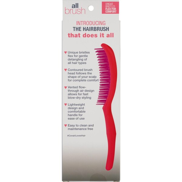 Conair Vented Paddle Allbrush, Pink