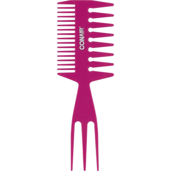 Conair Tamera Textured Hair 3-In-1 Comb, Pink
