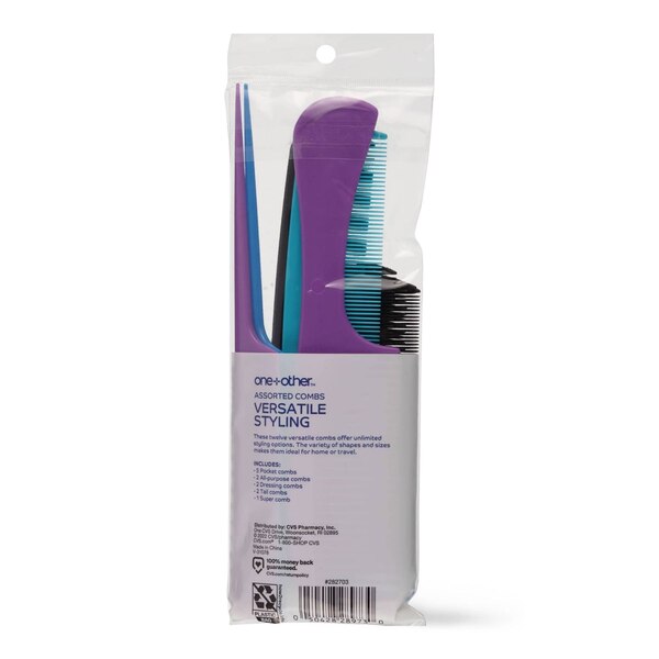 one+other Versatile Styling Combs, Assorted Colors, 12 CT