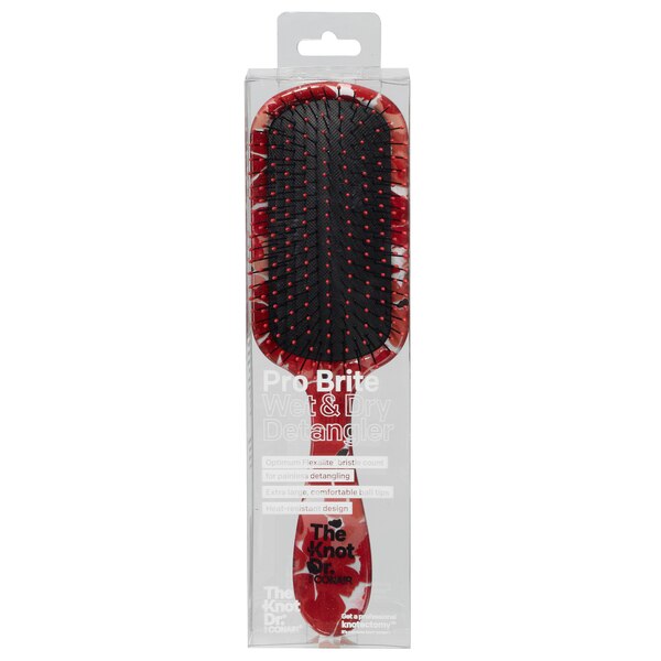 Conair The Knot Dr. Pro Brite Wet & Dry Detangler Brush, Red