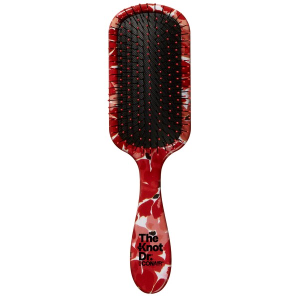 Conair The Knot Dr. Pro Brite Wet & Dry Detangler Brush, Red