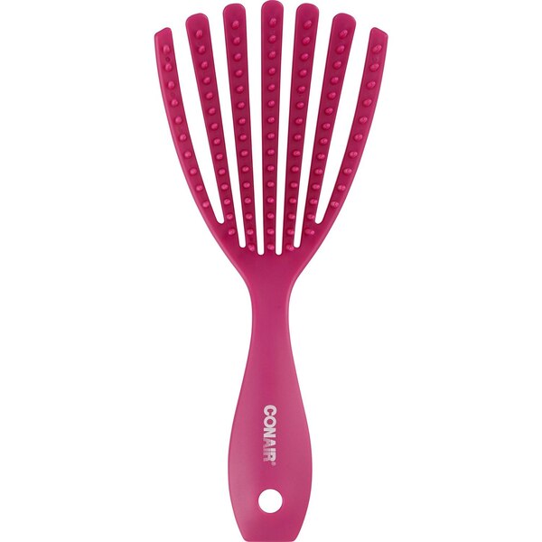 Conair Tamera Curly Hair Textured Hair Detangling Brush, Pink