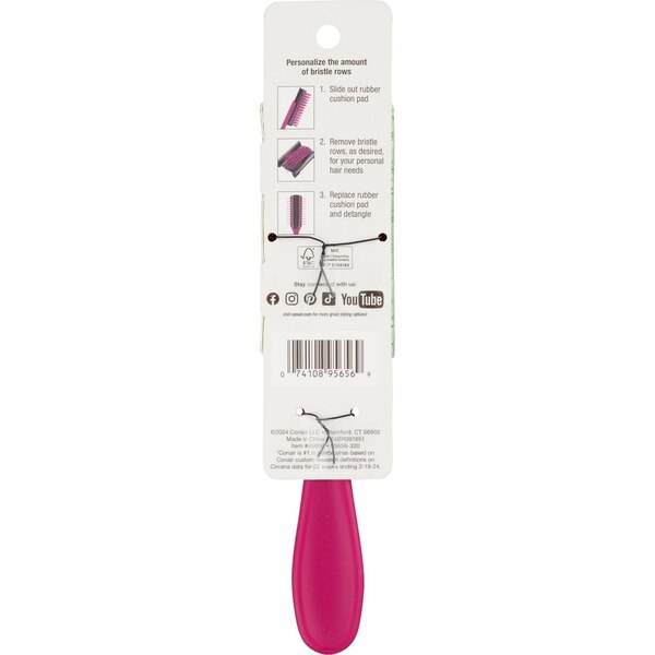 Conair Tamera Textured Hair Curl Definition Brush, Pink