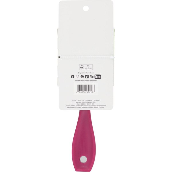 Conair Tamera Textured Hair Smoothing Vent Brush, Pink