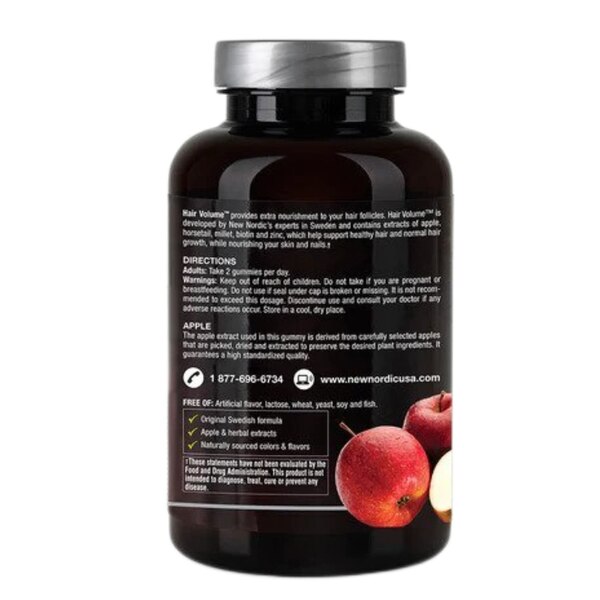New Nordic Hair Volume Gummies, Apple Flavor, 60 CT