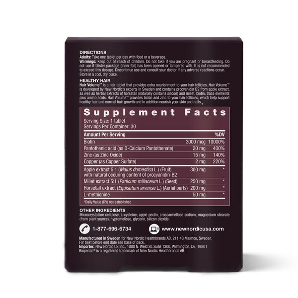 New Nordic Hair Volume Tablets, 30 CT