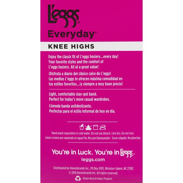 L'eggs Everyday Knee Highs One Size Reinforced Toe