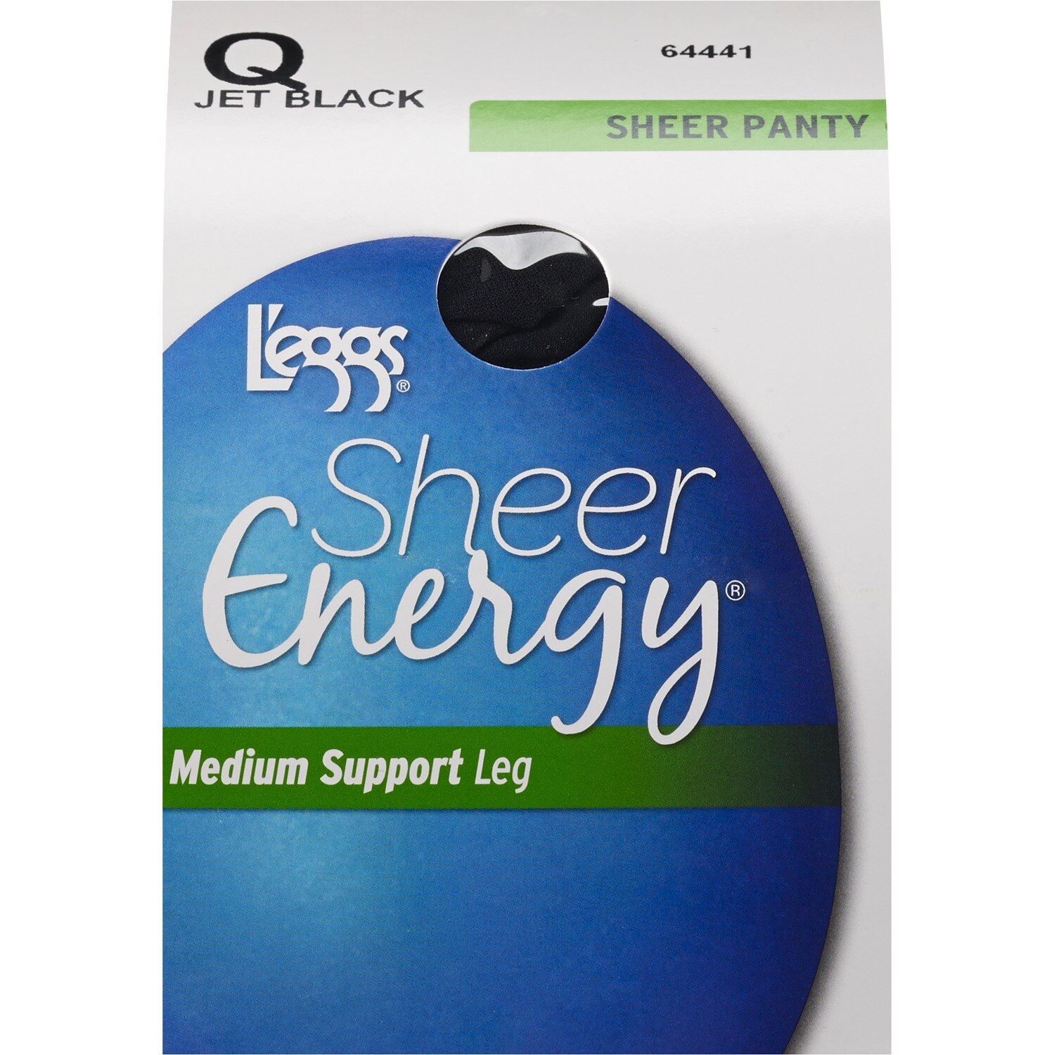 L'eggs - Pantimedias Sheer Panty con punta fina, talla Q, Jet Black