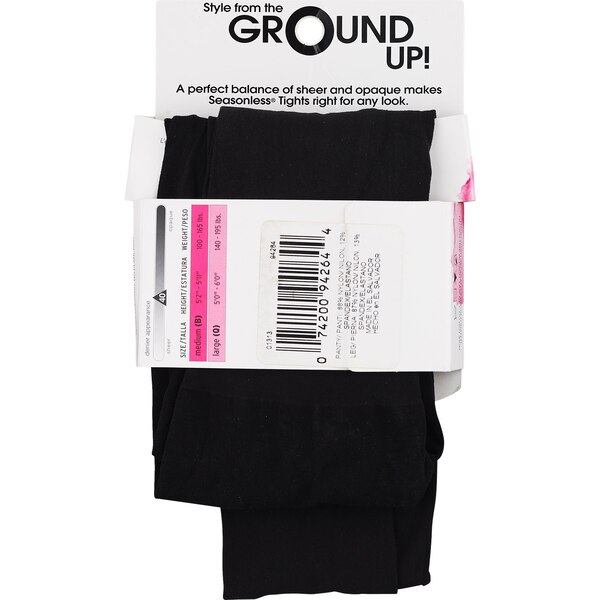 L'eggs Seasonless Tights Control Top, Lightweight Opaque, Size B