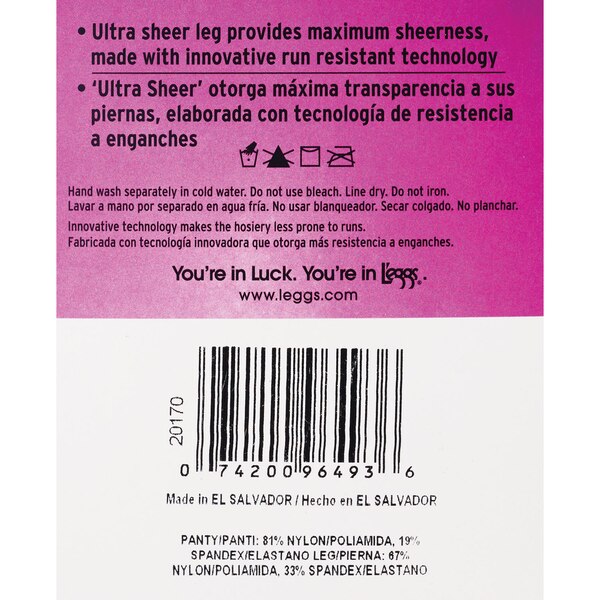 L'eggs Silken Mist Ultra Sheer Leg with Control Top, 2 CT, Size Q+