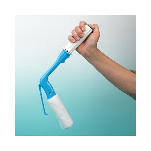 Maddak - Accesorio para limpiarse con papel higiénico, con mango rotatorio y botón para expulsar, azul